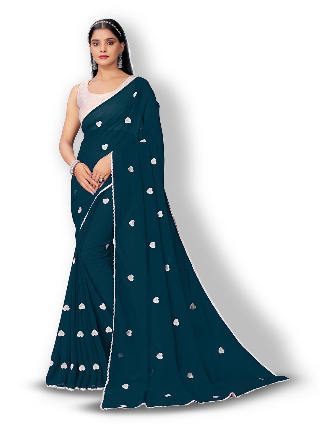 vaidehi fashion floral embroidered pure georgette saree