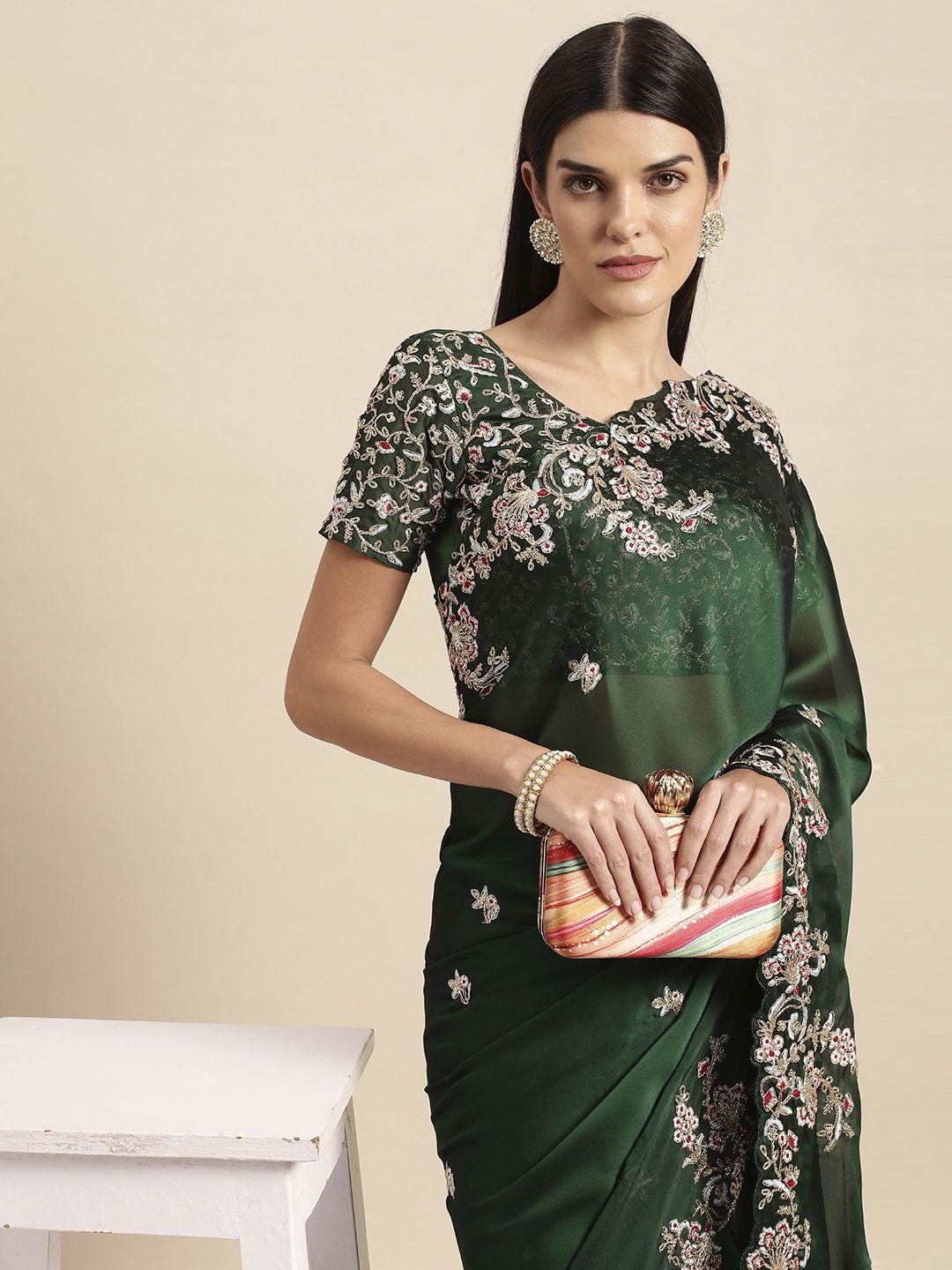 vaidehi fashion floral silk blend saree