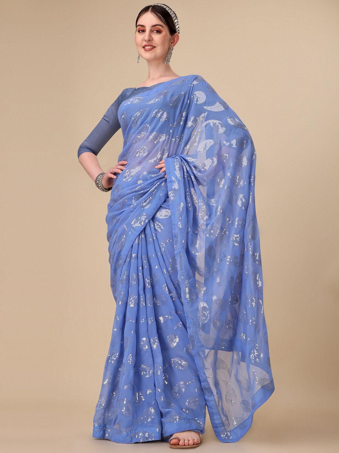 vaidehi fashion sequinned embellished sheer saree