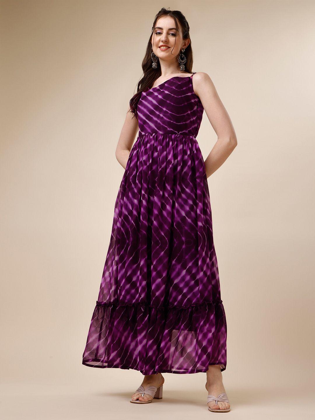 vaidehi fashion tie and dye dyed ruffled georgette maxi dress