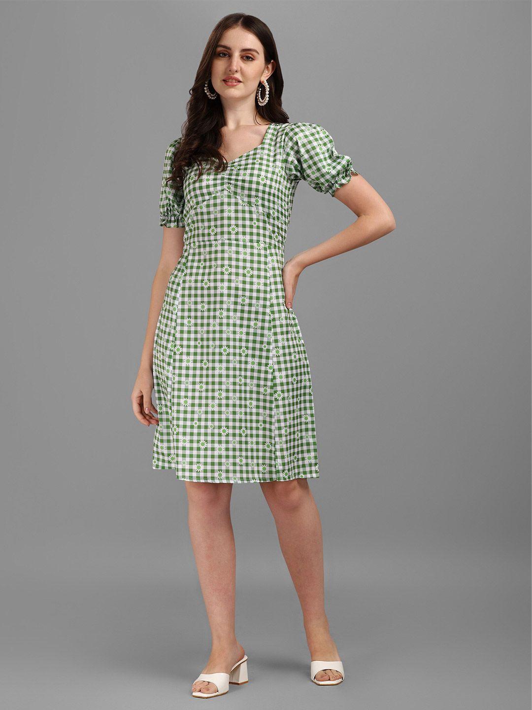 vaidehi fashion checked a-line dress