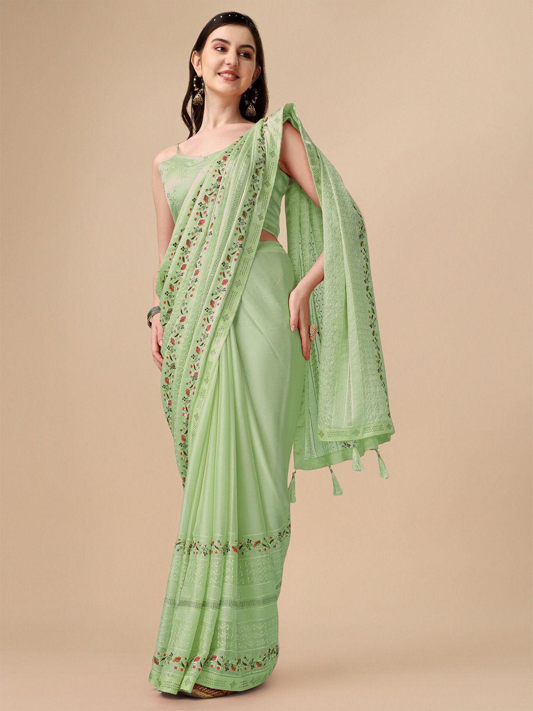 vaidehi fashion embellished embroidered pure chiffon saree