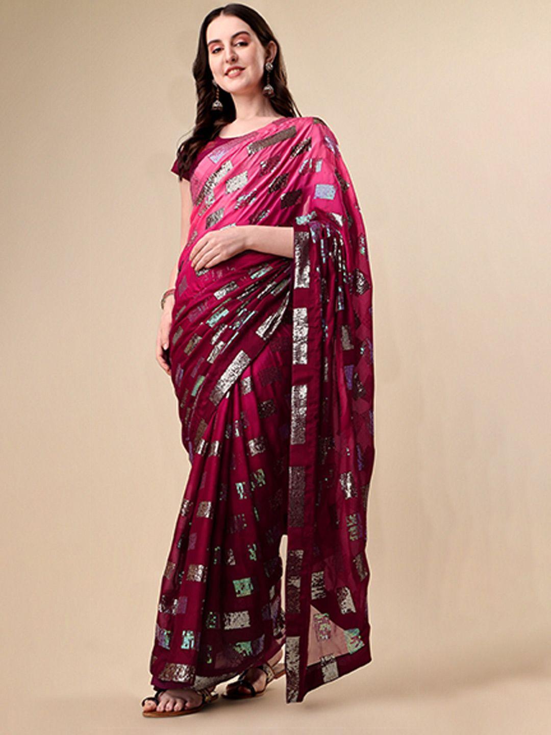 vaidehi fashion embellished sequined saree