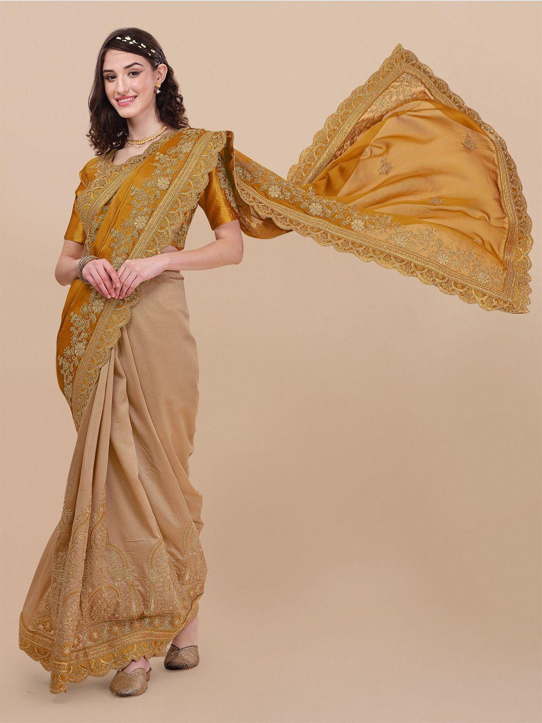 vaidehi fashion ethnic motifs embroidered silk blend saree
