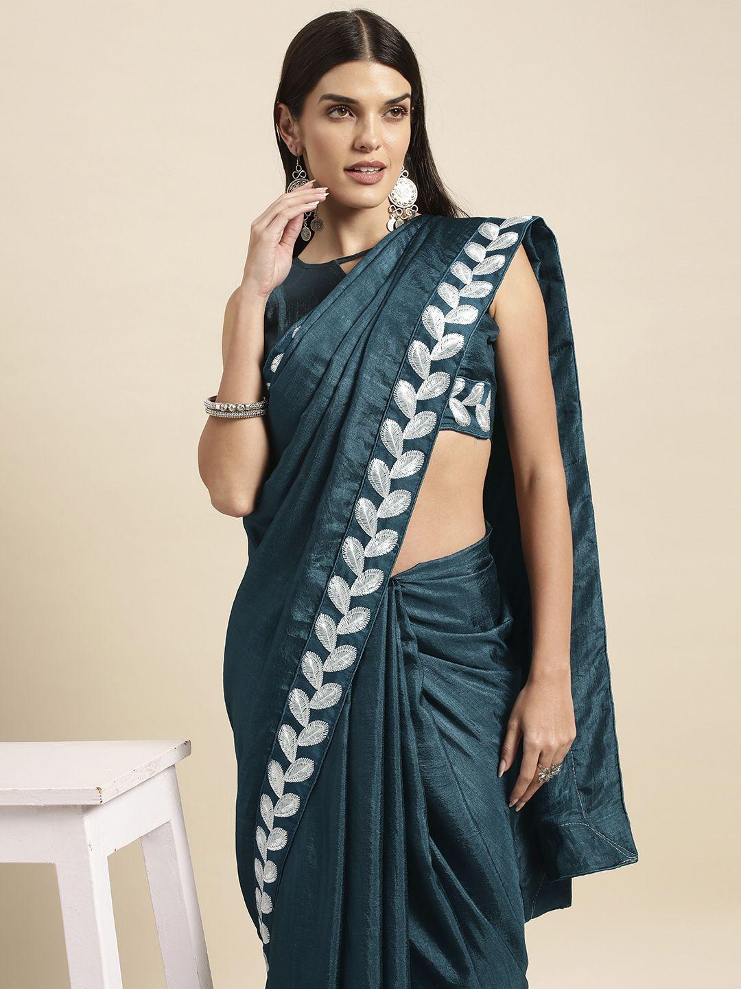 vaidehi fashion floral silk blend saree