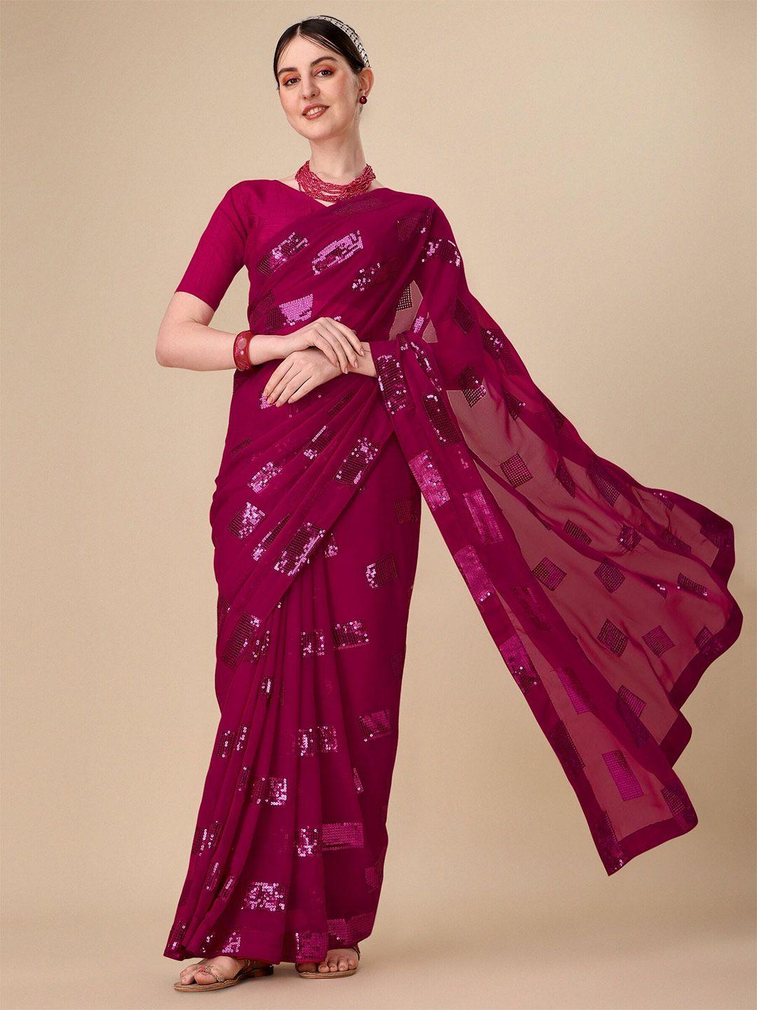 vaidehi fashion sequinned pure georgette saree