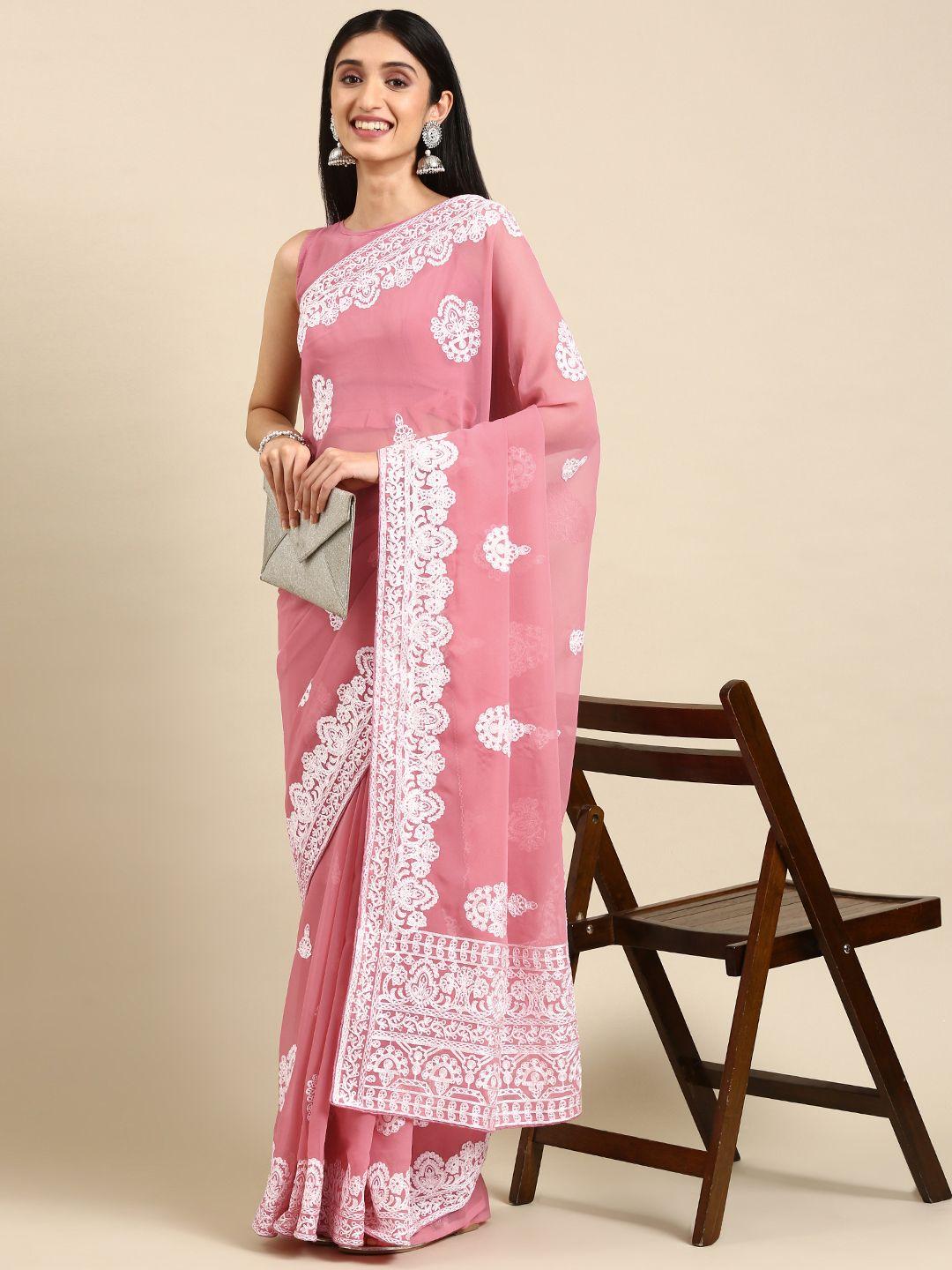 vairagee pink ethnic motifs saree