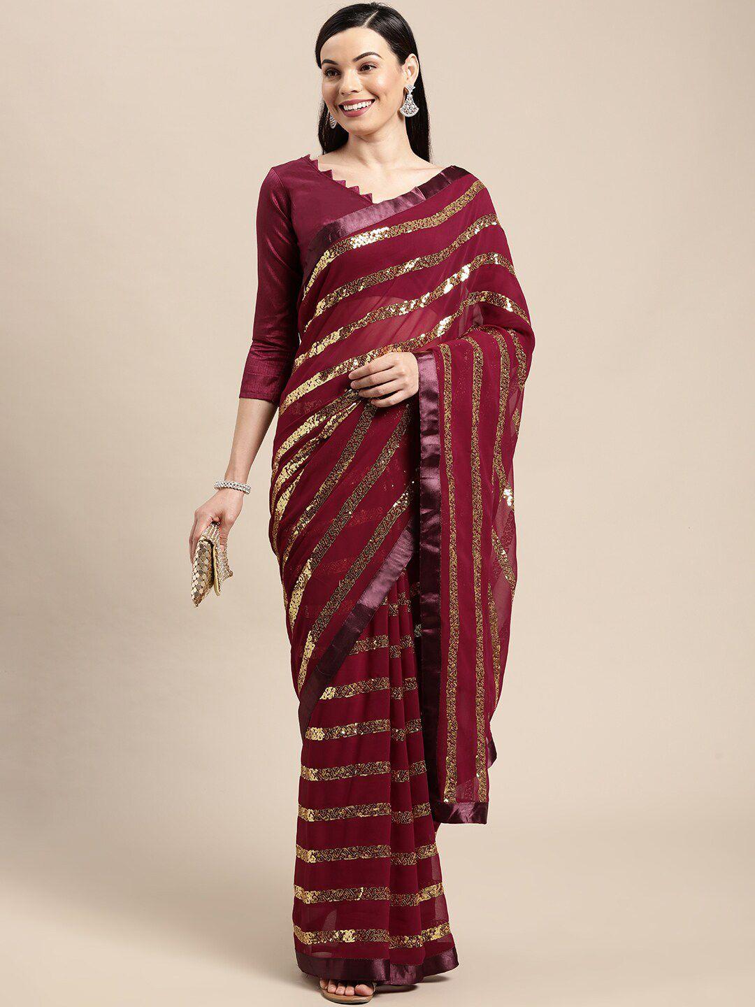 vairagee sequinned embellished leheriya saree