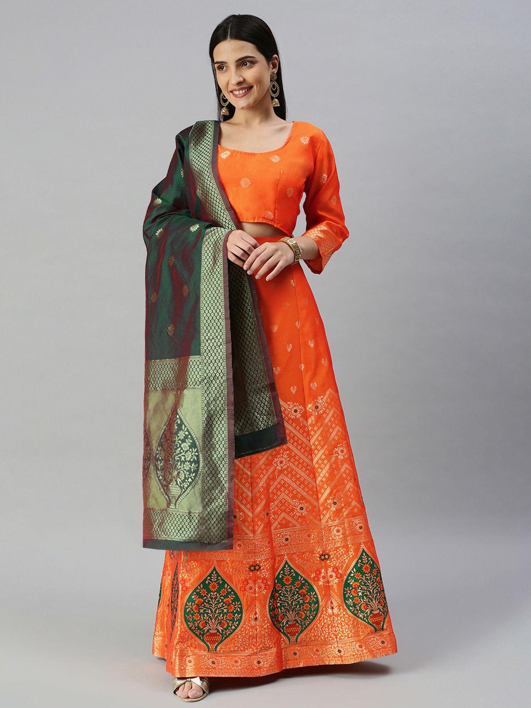 vairagee woven design semi-stitched lehenga & unstitched blouse with dupatta