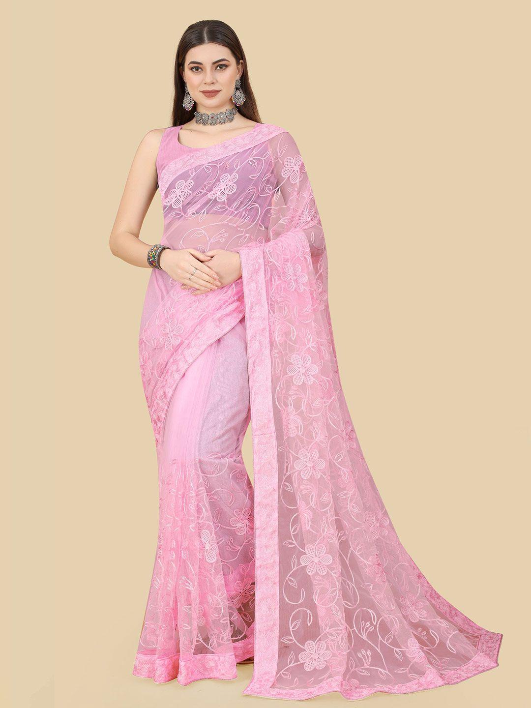 vairagee  floral embroidered net saree