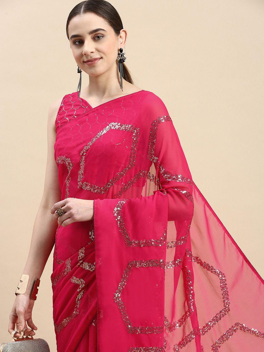 vairagee embellished geometric sequinned saree