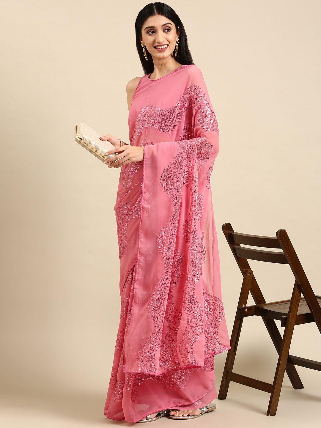 vairagee embellished sequinned saree