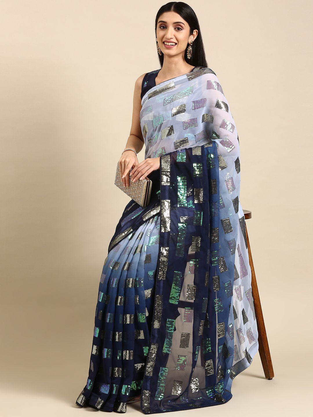 vairagee embellished sequinned saree