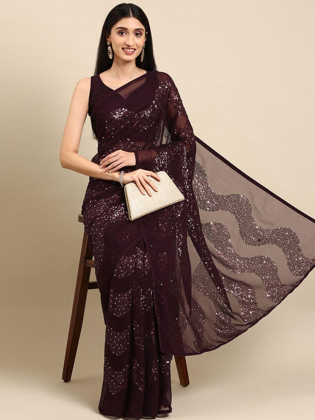 vairagee embellished sequinned saree