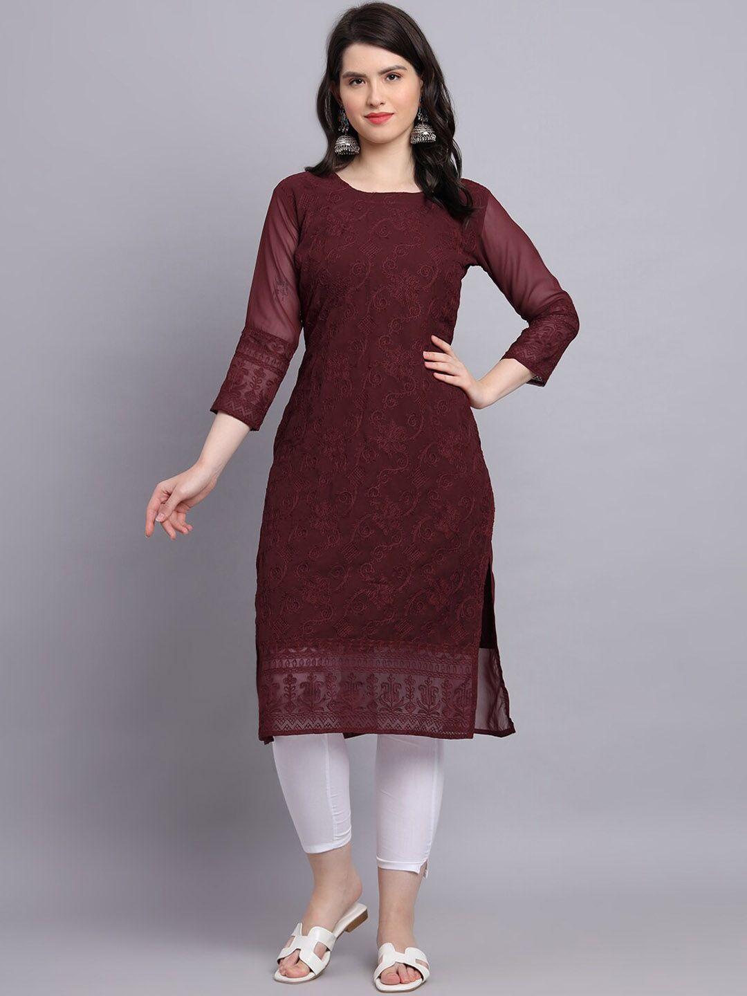 vairagee embroidered chikankari georgette kurta