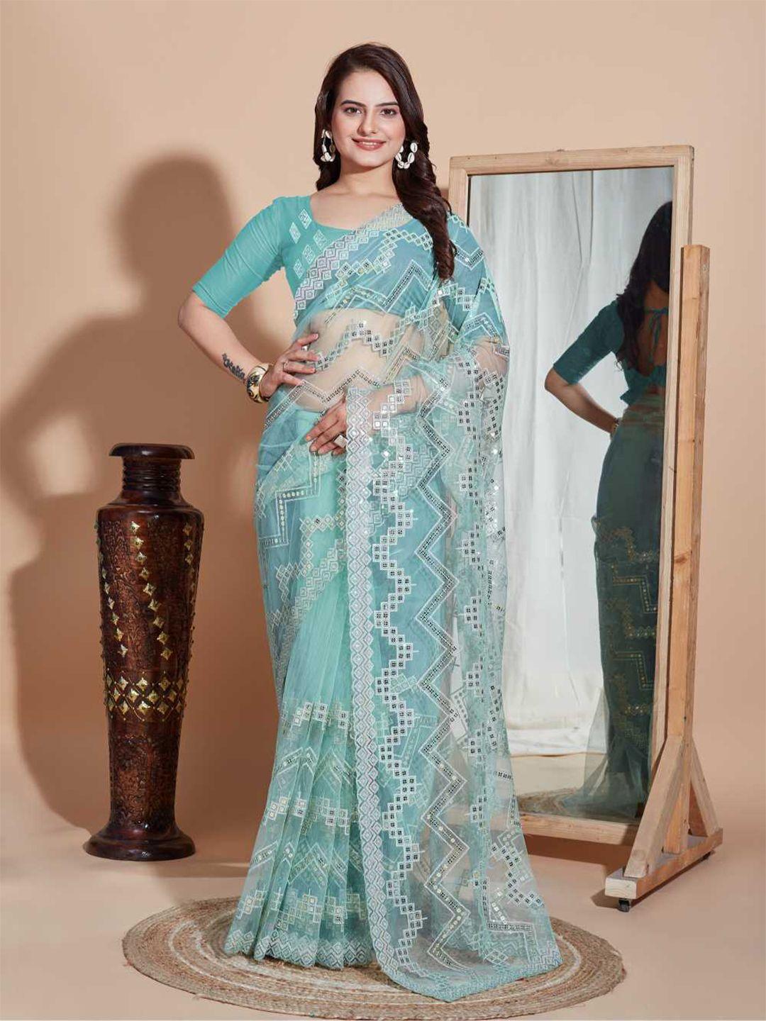 vairagee embroidered net saree