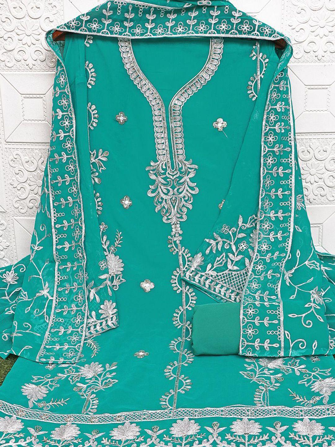 vairagee embroidered sequinned unstitched dress material