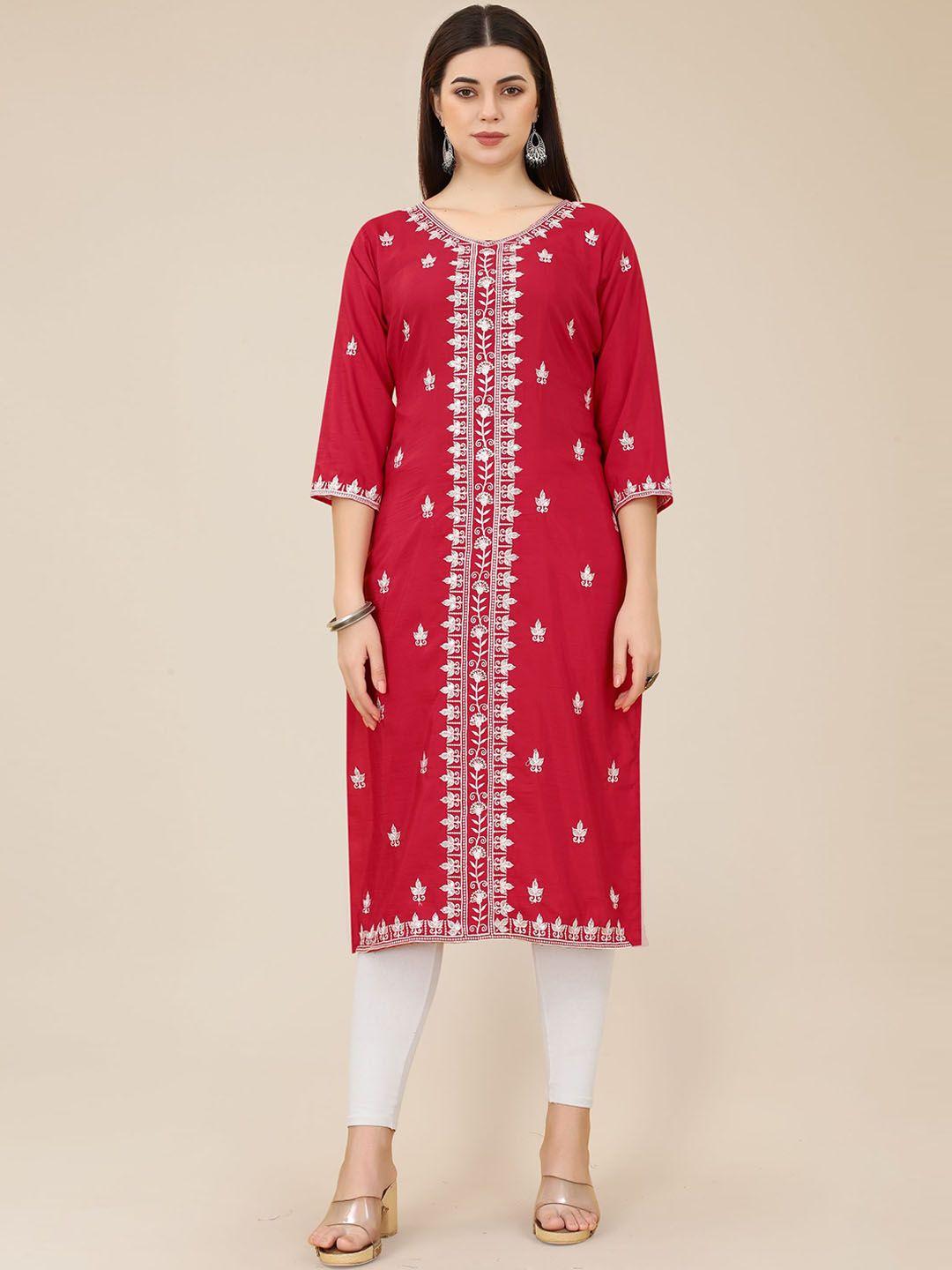 vairagee ethnic motifs embroidered straight kurta