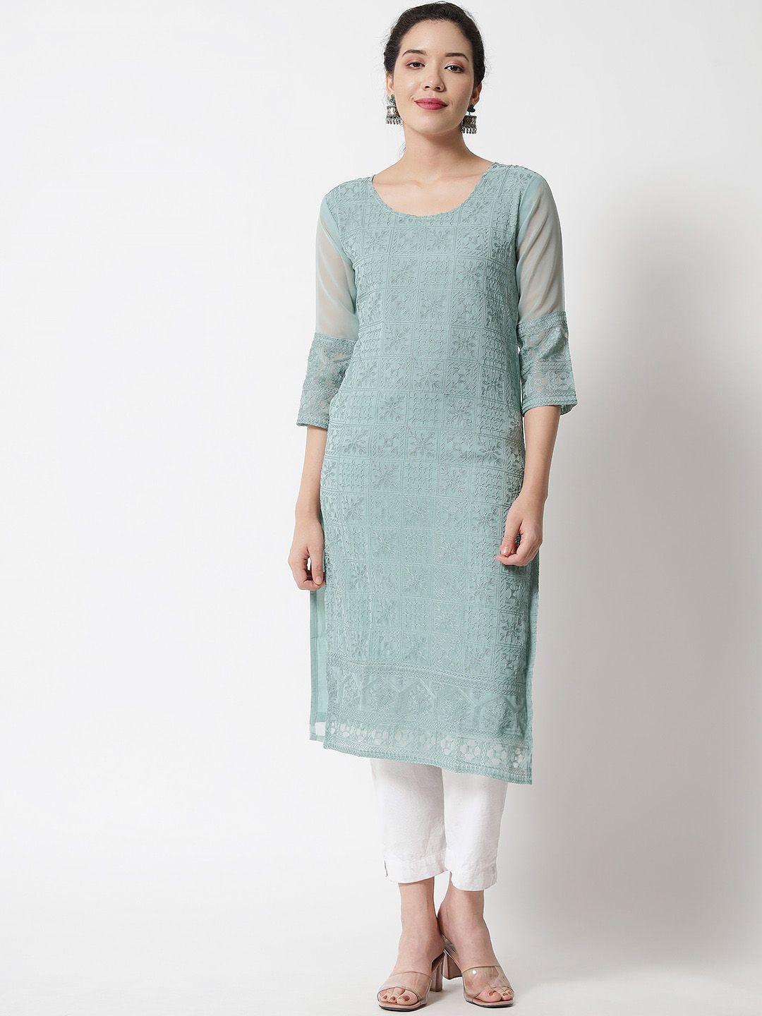 vairagee ethnic motifs embroidred thread work georgette kurta