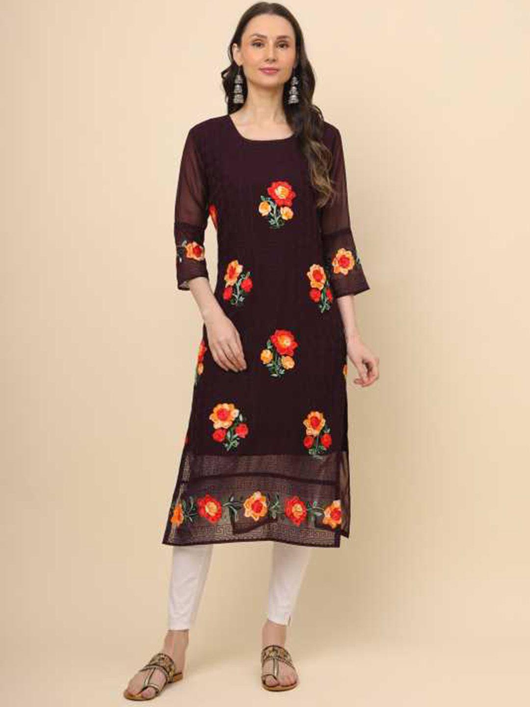 vairagee floral embroidered kurta