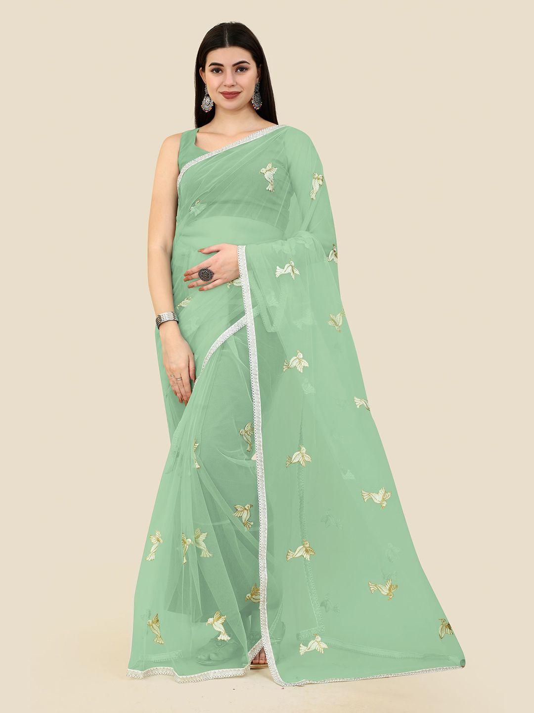 vairagee floral embroidered net saree