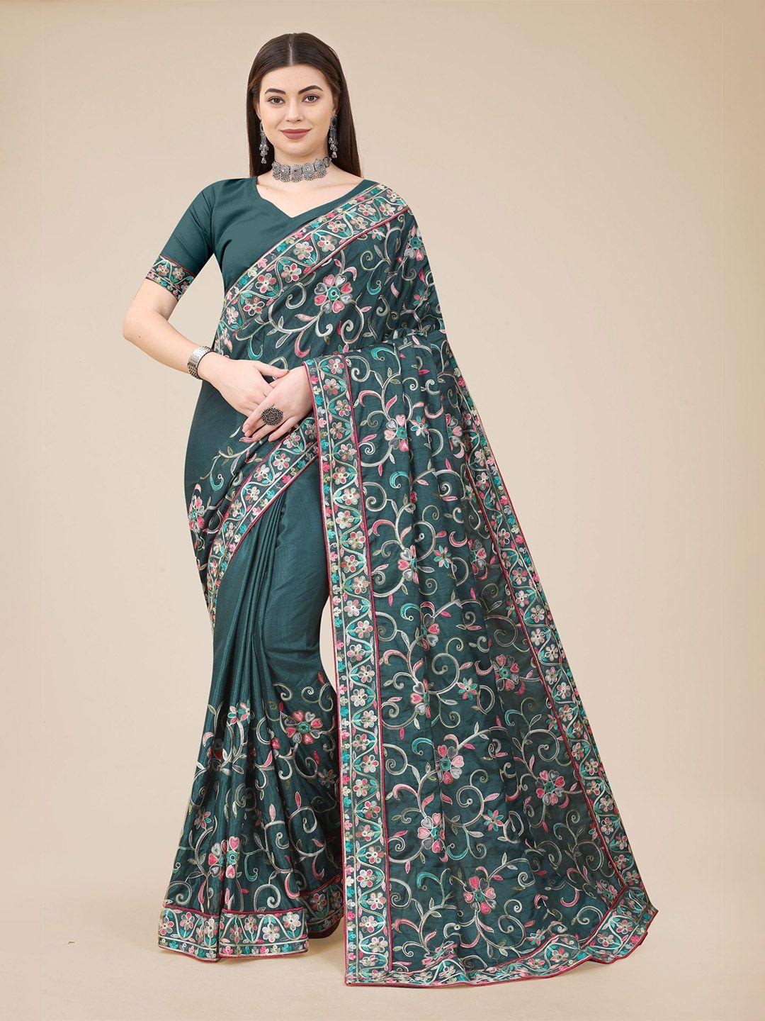 vairagee floral embroidered saree