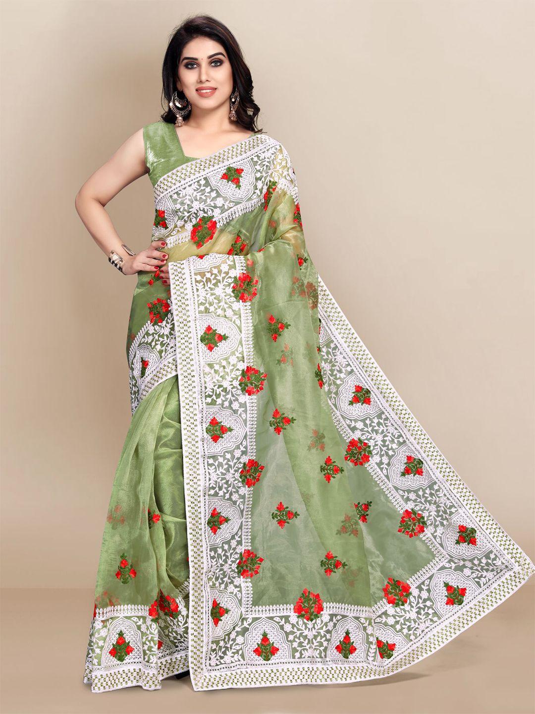 vairagee floral embroidered saree