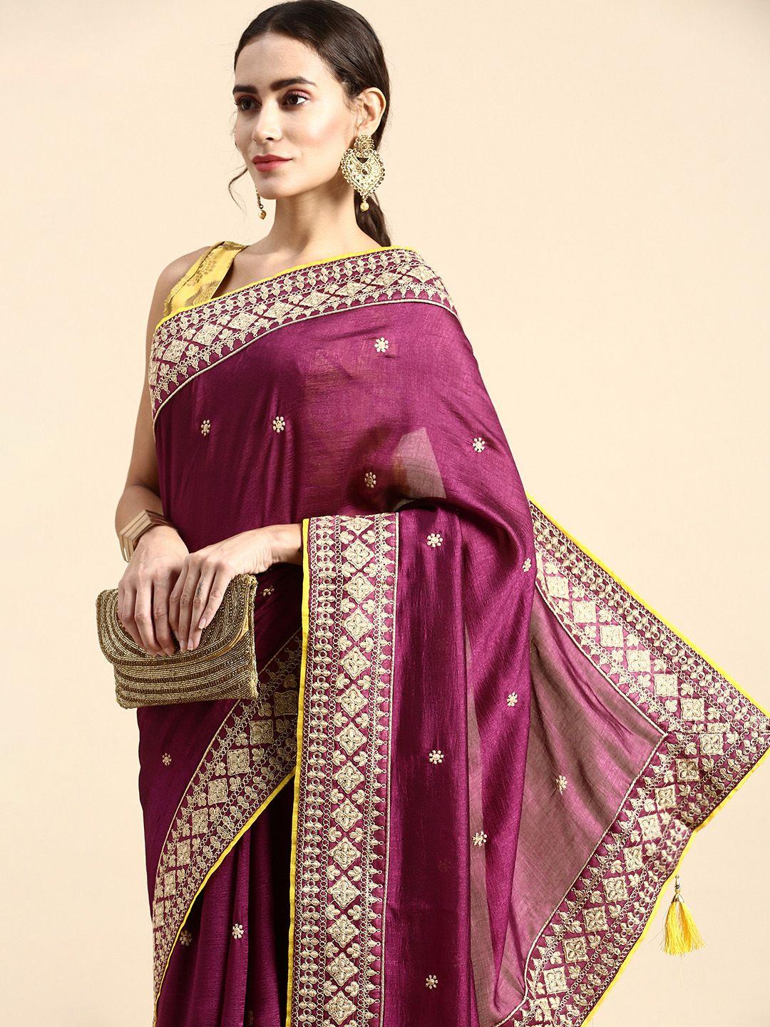 vairagee floral embroidered saree