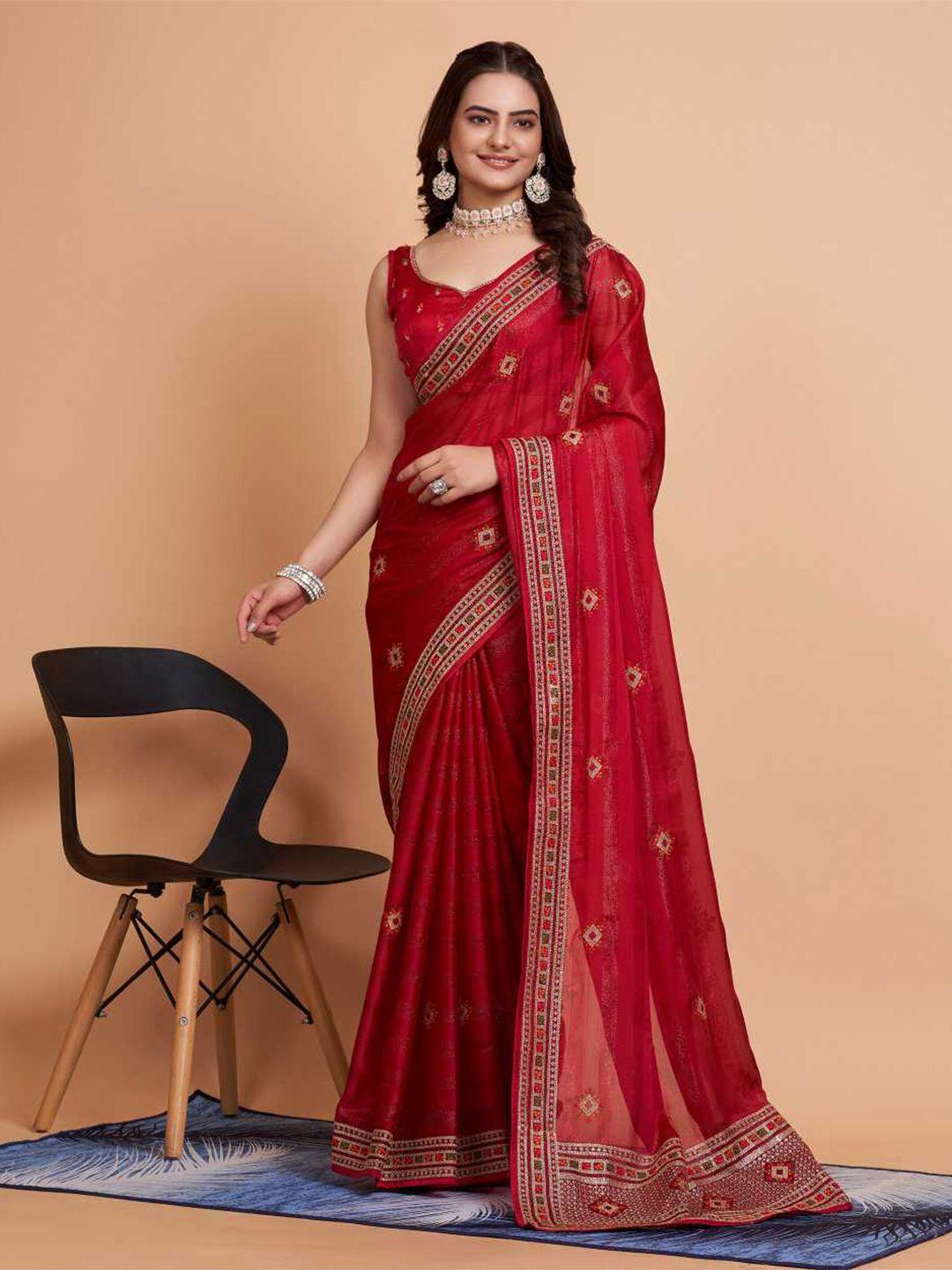 vairagee floral embroidered saree