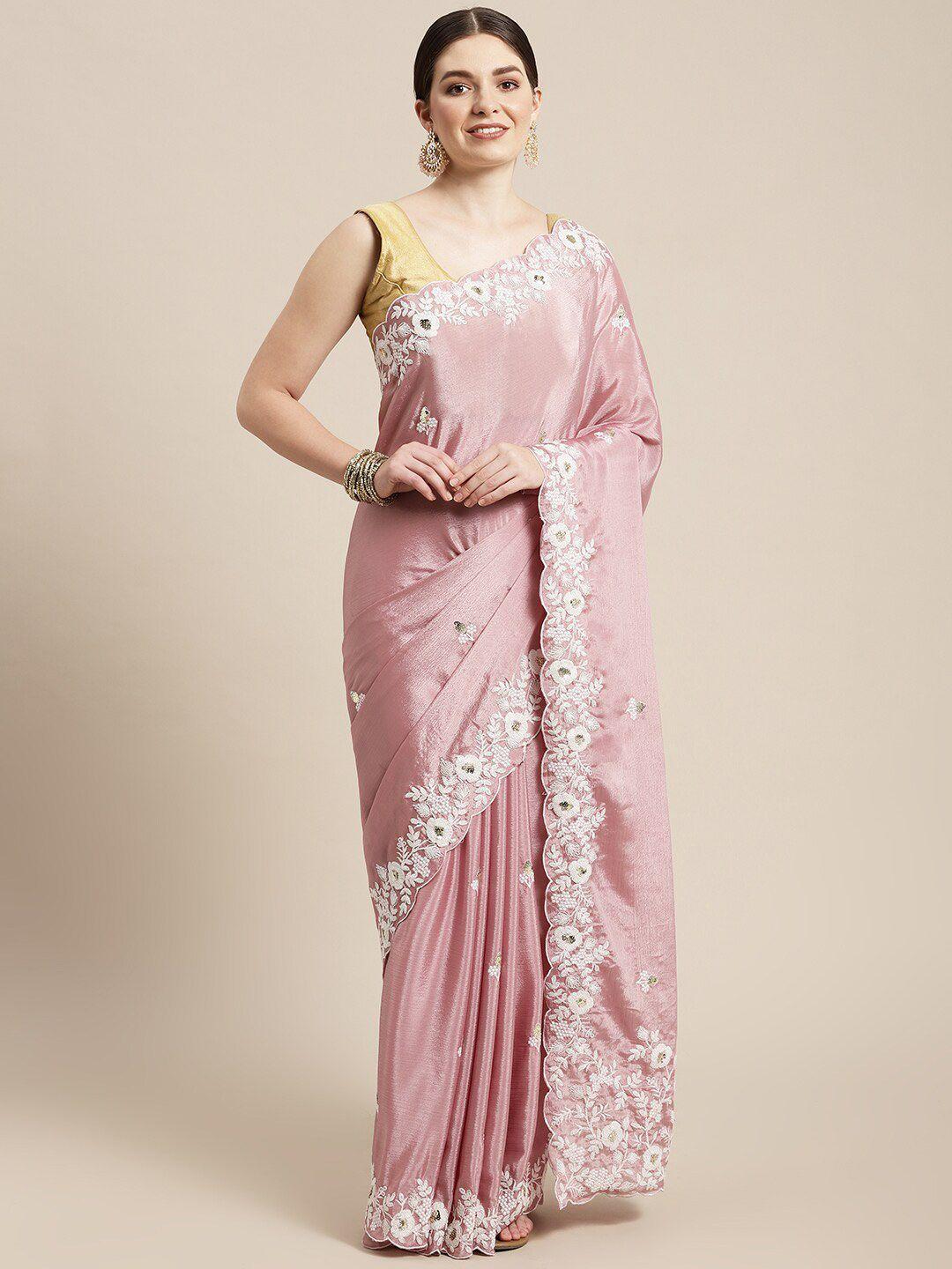 vairagee floral embroidered sequinned saree