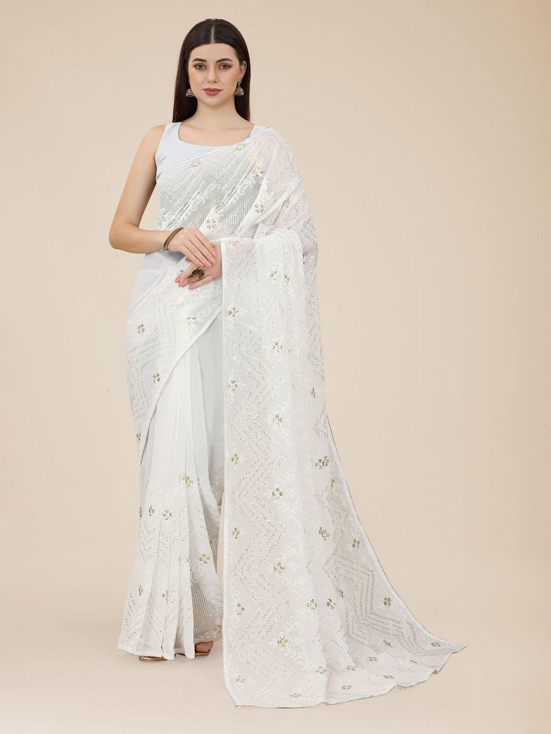 vairagee floral embroidered sequinned saree