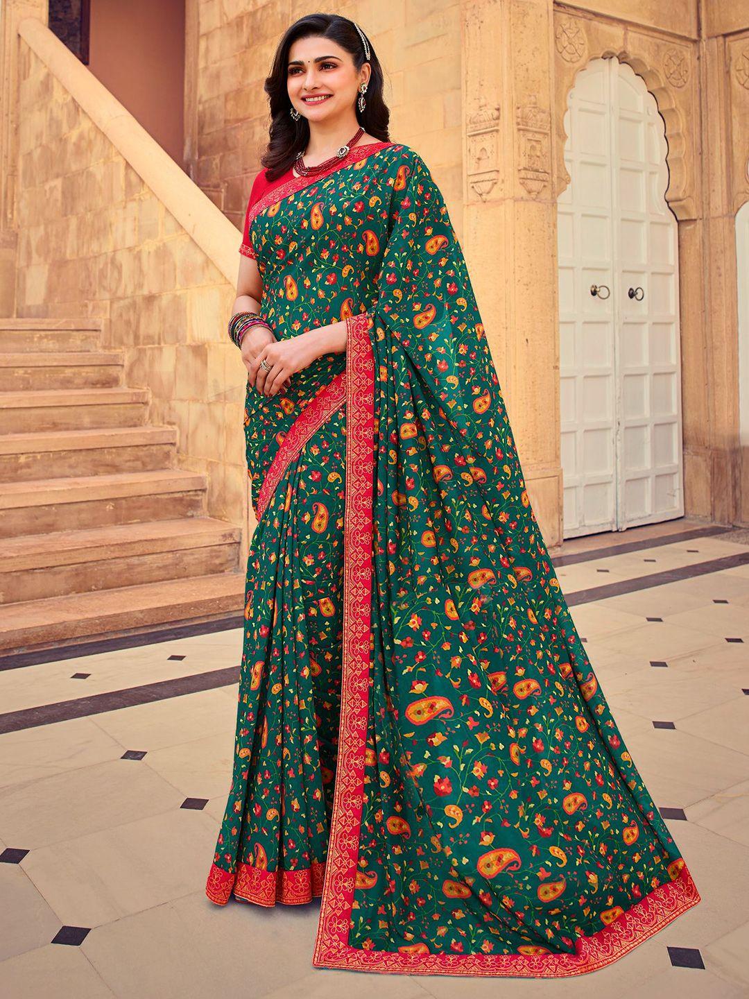 vairagee floral printed poly georgette saree