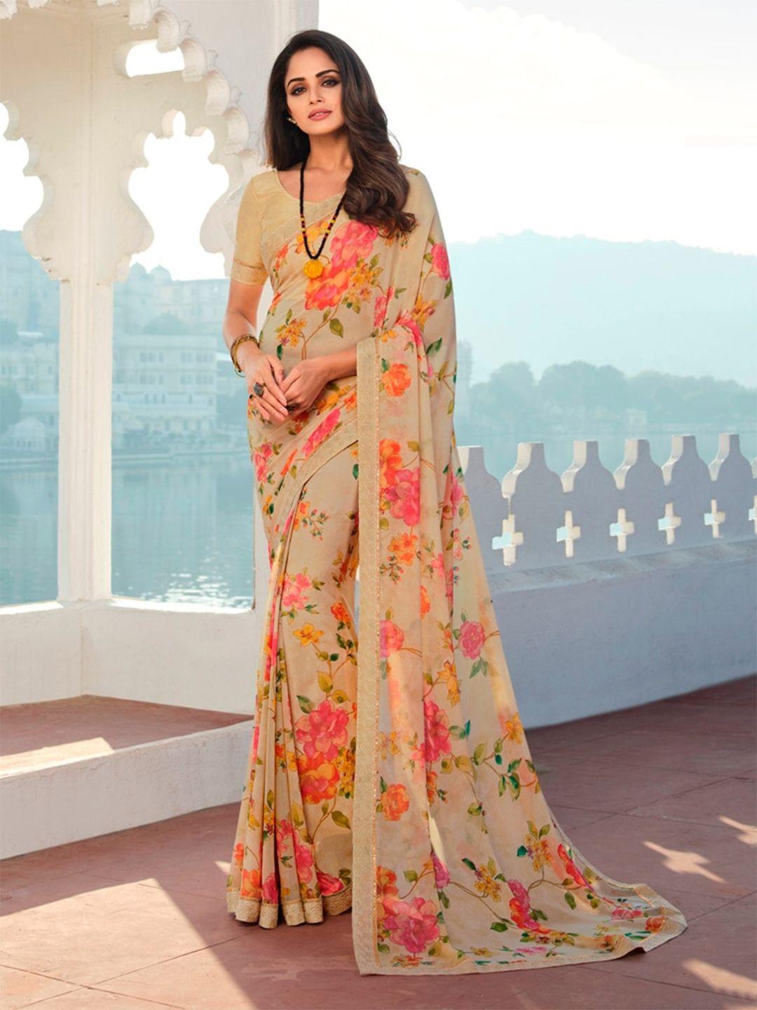 vairagee floral printed saree