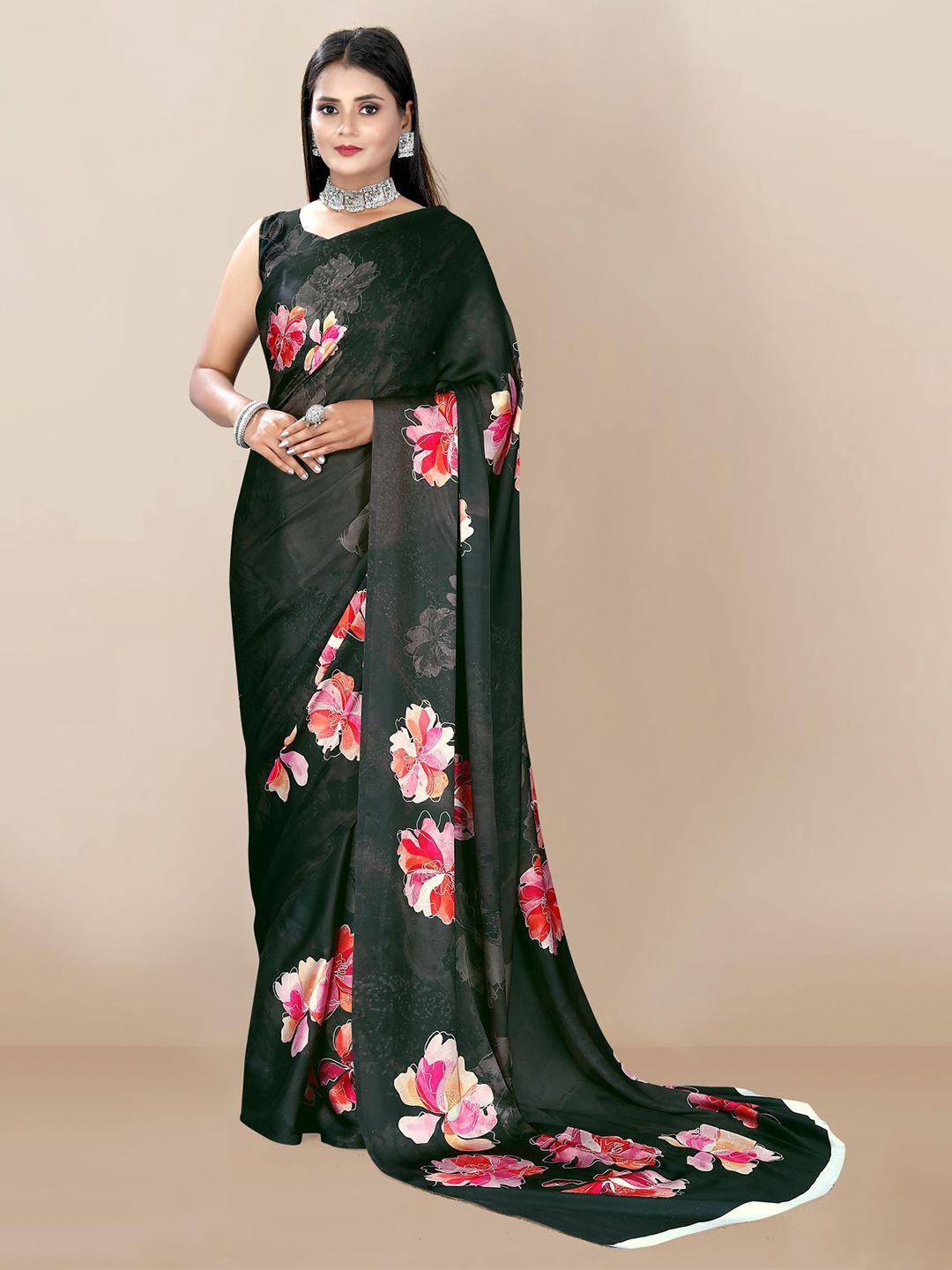 vairagee floral printed silk blend saree