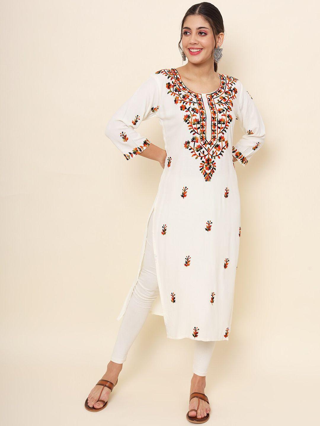 vairagee floral thread work kurta