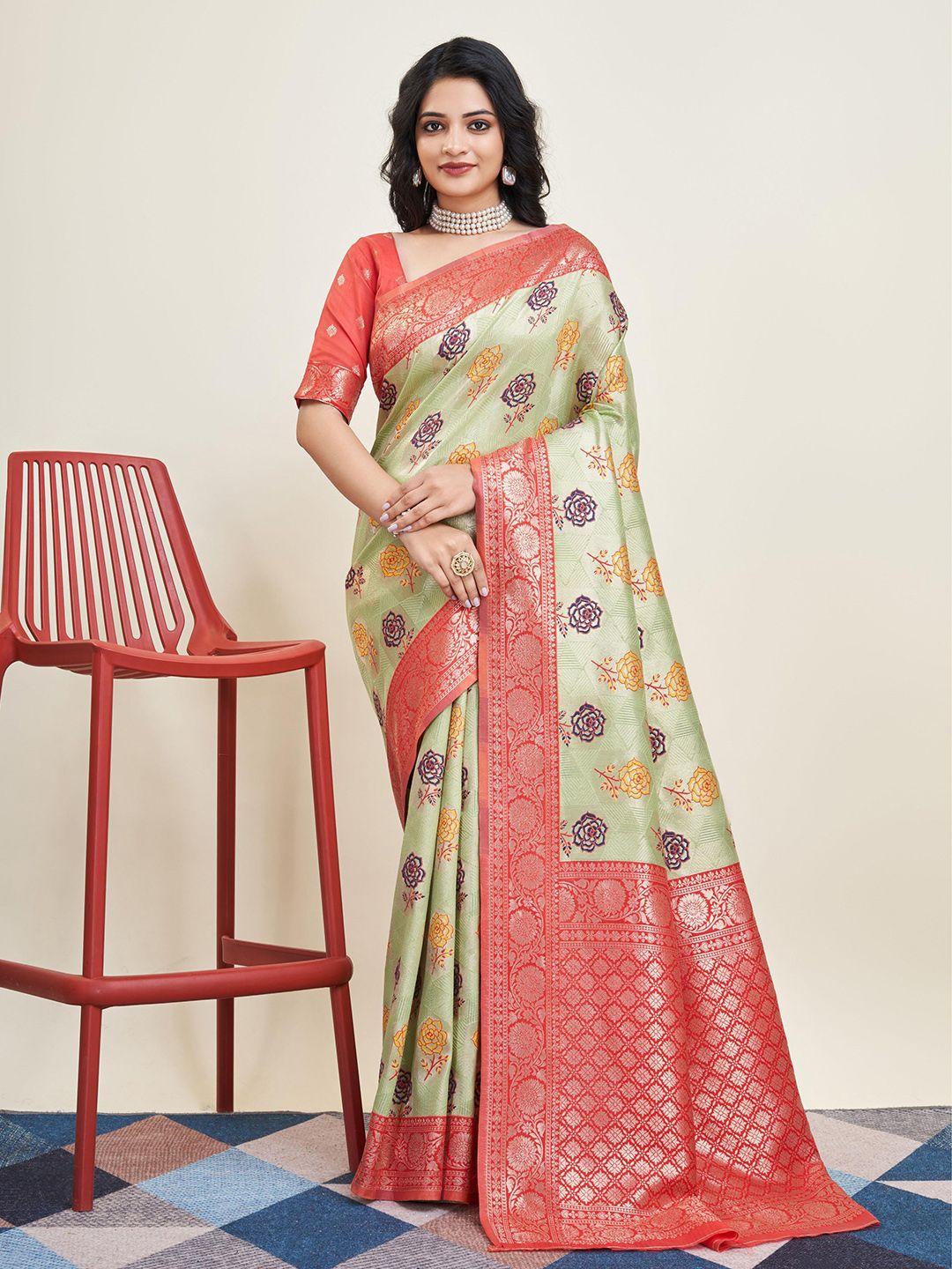 vairagee floral zari banarasi saree