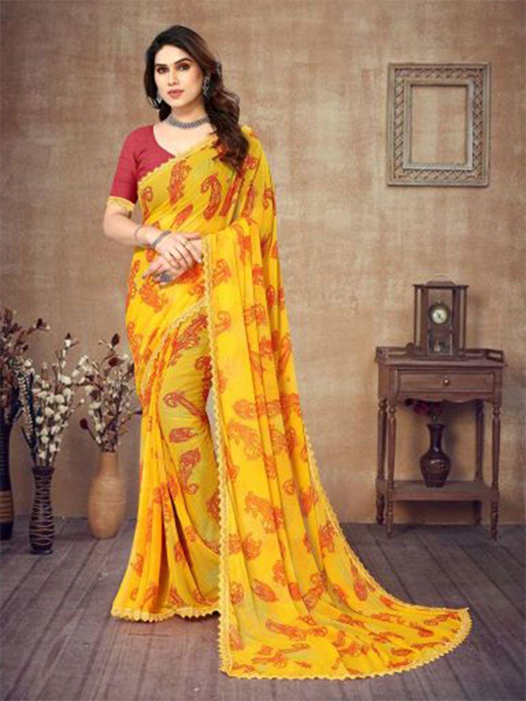 vairagee paisley printed poly georgette saree