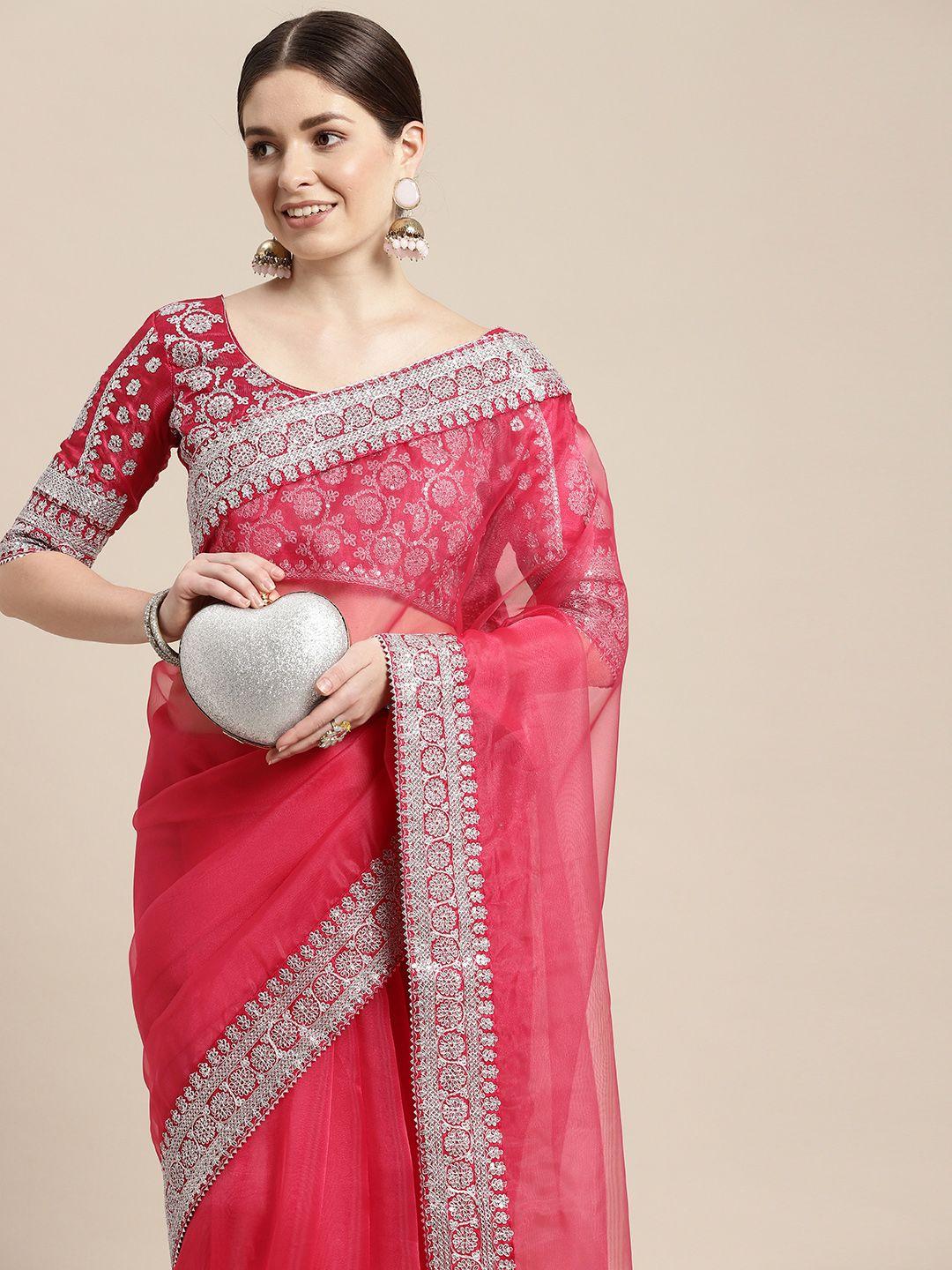 vairagee sequinned organza celebrity saree