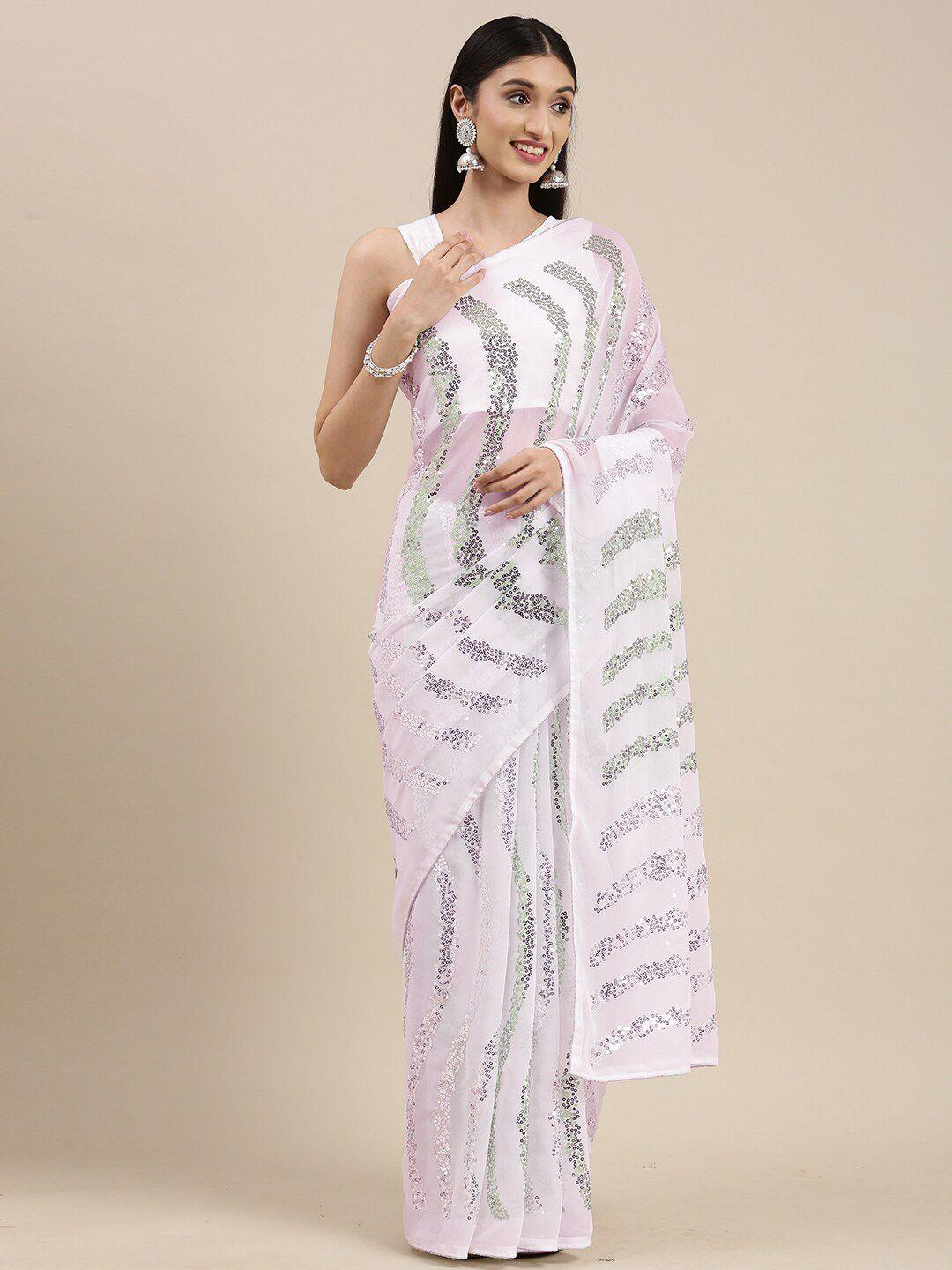 vairagee sheer embellished sequinned saree