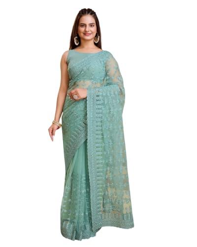 vairagee women light blue soft net embroidery saree (6173_3)