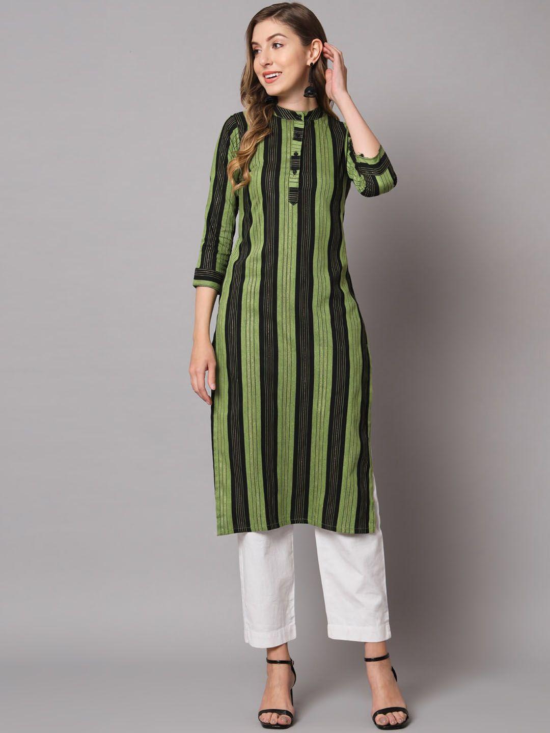 vairagee women striped cotton kurta