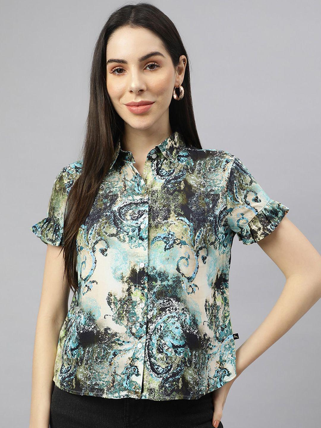 valbone classic abstract printed casual shirt