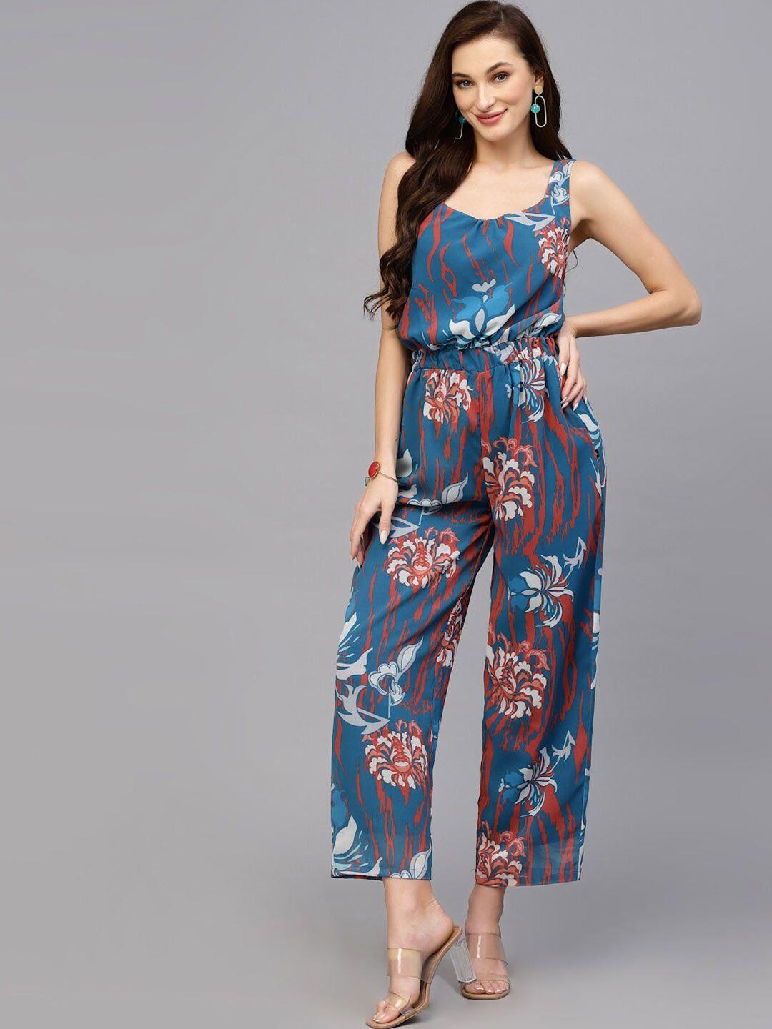 valbone floral printed basic jumpsuit