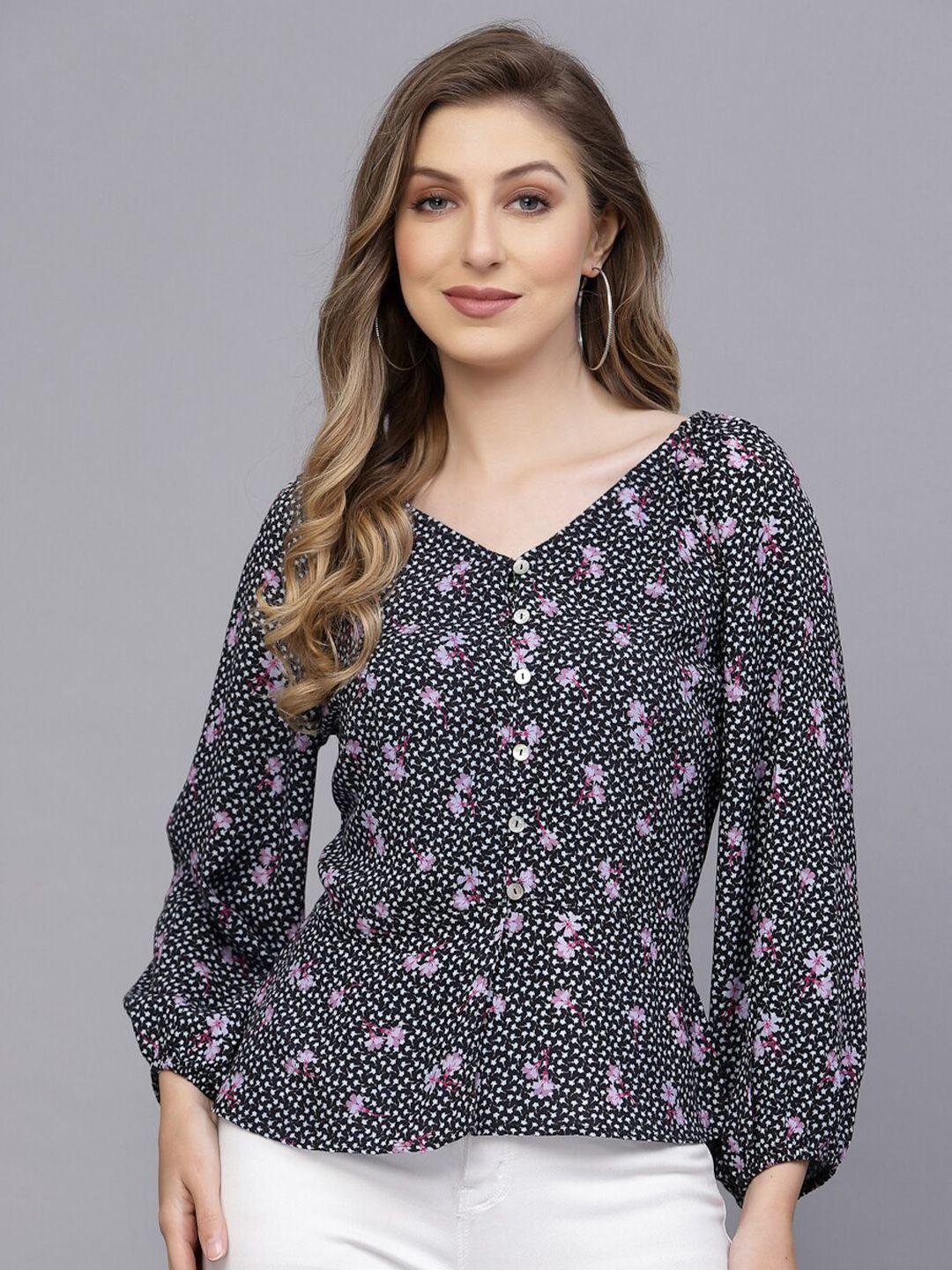 valbone floral printed shirt style top