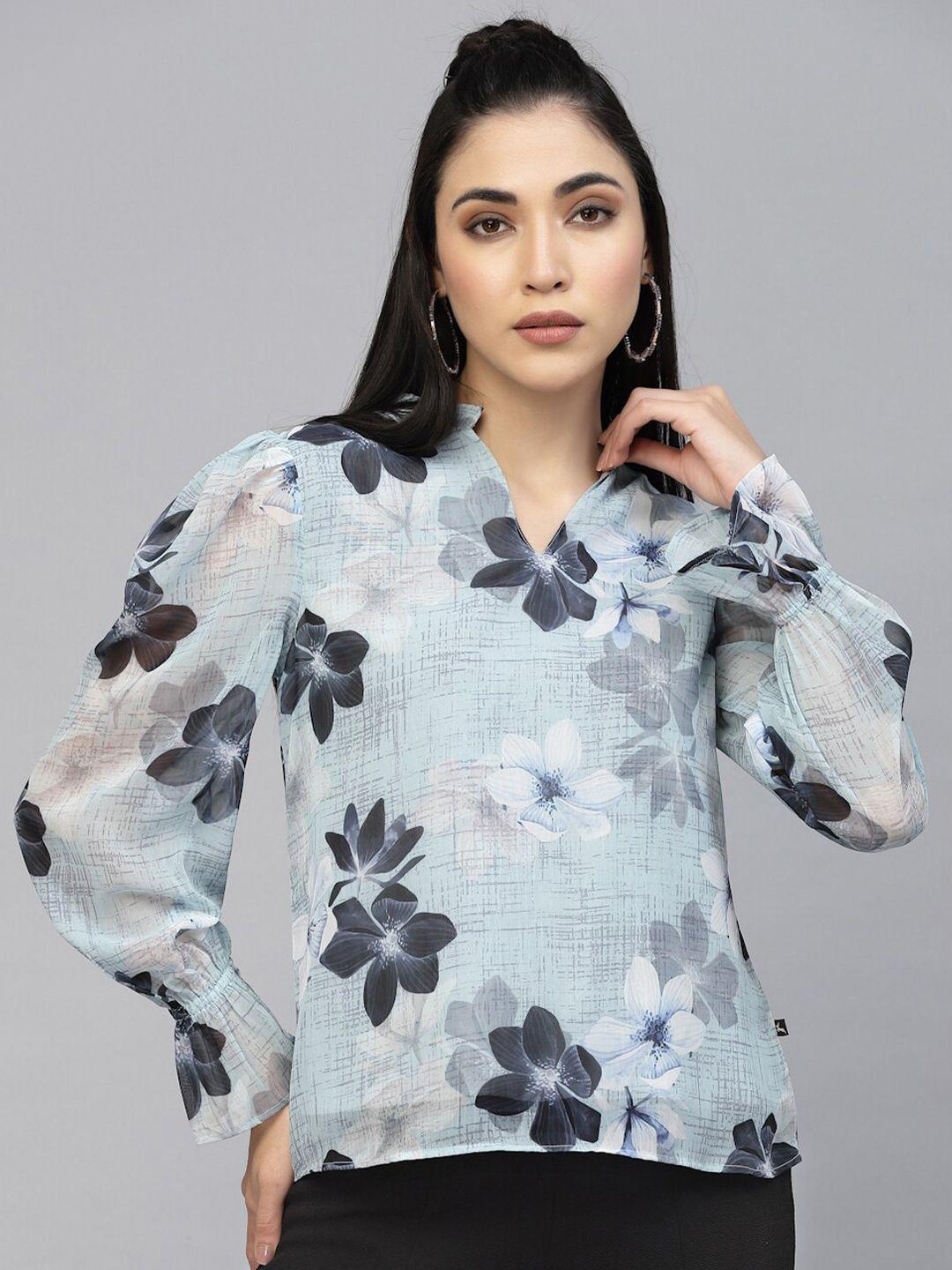 valbone floral printed shirt style top