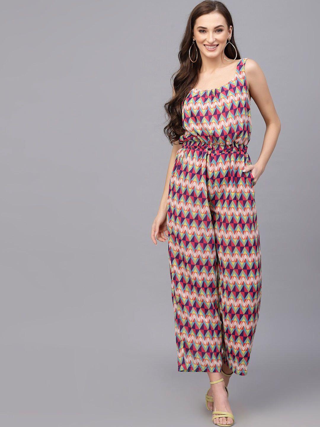 valbone geometric printed basic jumpsuit