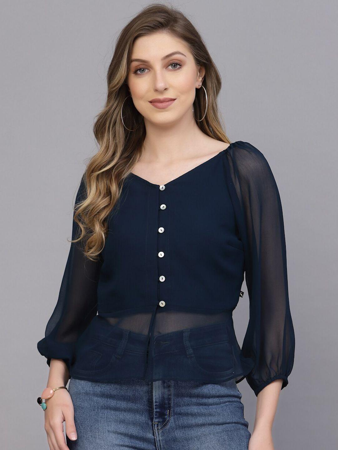 valbone georgette shirt style top