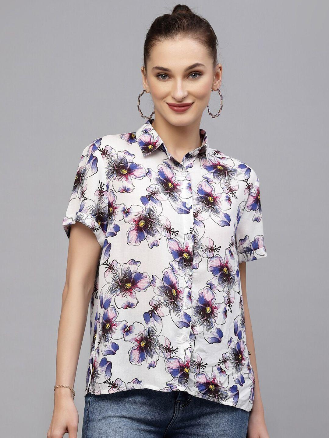 valbone women classic floral printed casual shirt