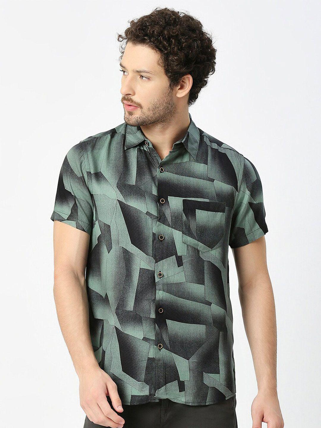 valen club india slim abstract printed shirt