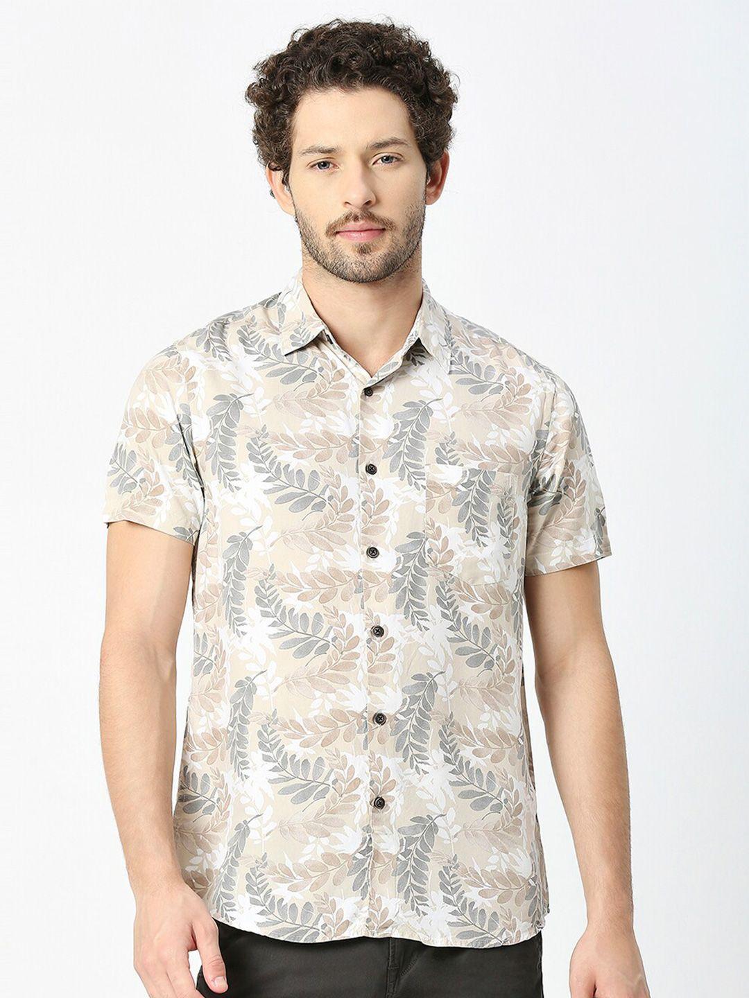 valen club india slim fit floral printed shirt